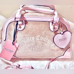 Juicy Couture Pink and Tan Crossbody Handbag